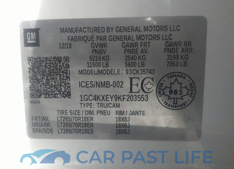1GC4KXEY9KF203553# 9