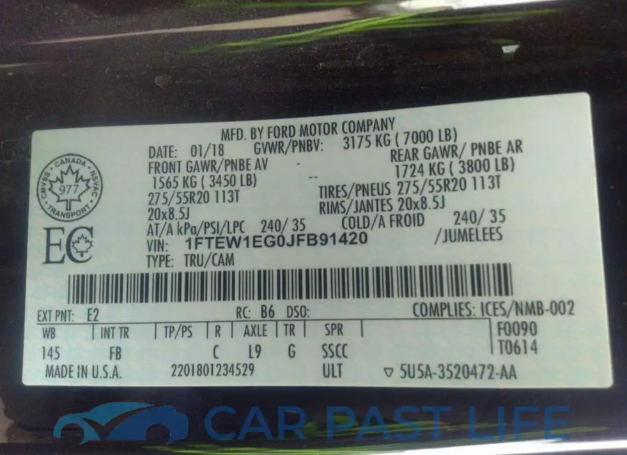 1FTEW1EG0JFB91420# 9