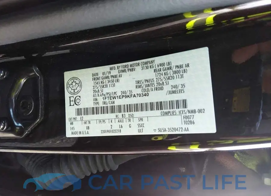 1FTEW1EP9KFA70340# 9