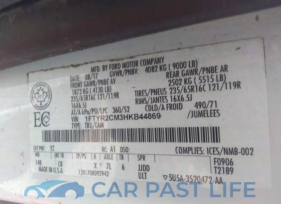 1FTYR2CM3HKB44869# 9