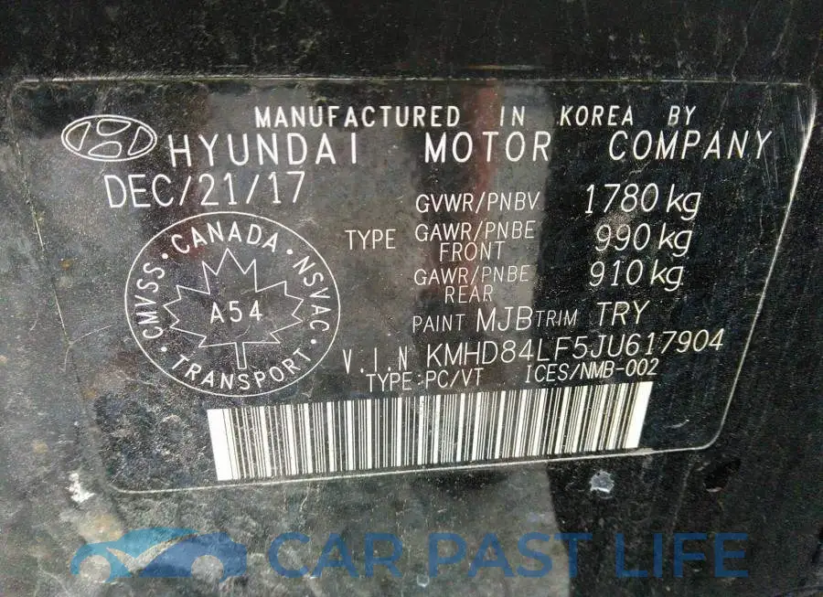 KMHD84LF5JU617904# 9