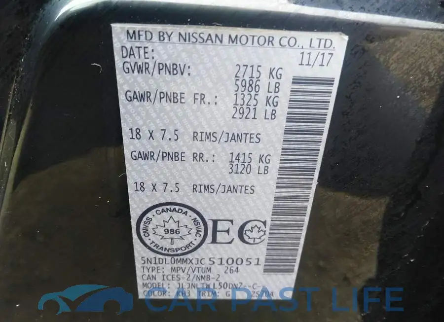 5N1DL0MMXJC510051# 9