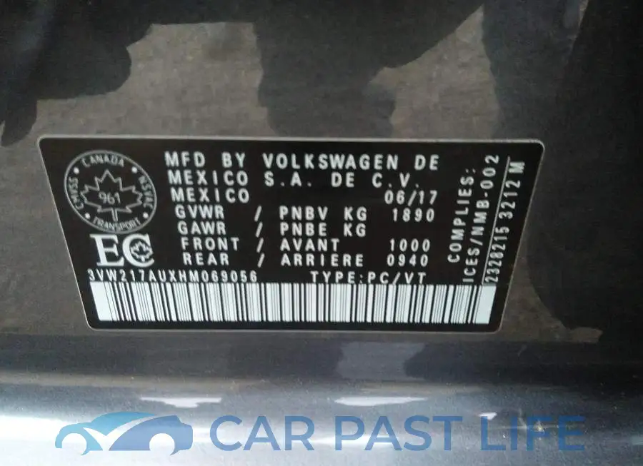 3VW217AUXHM069056# 9