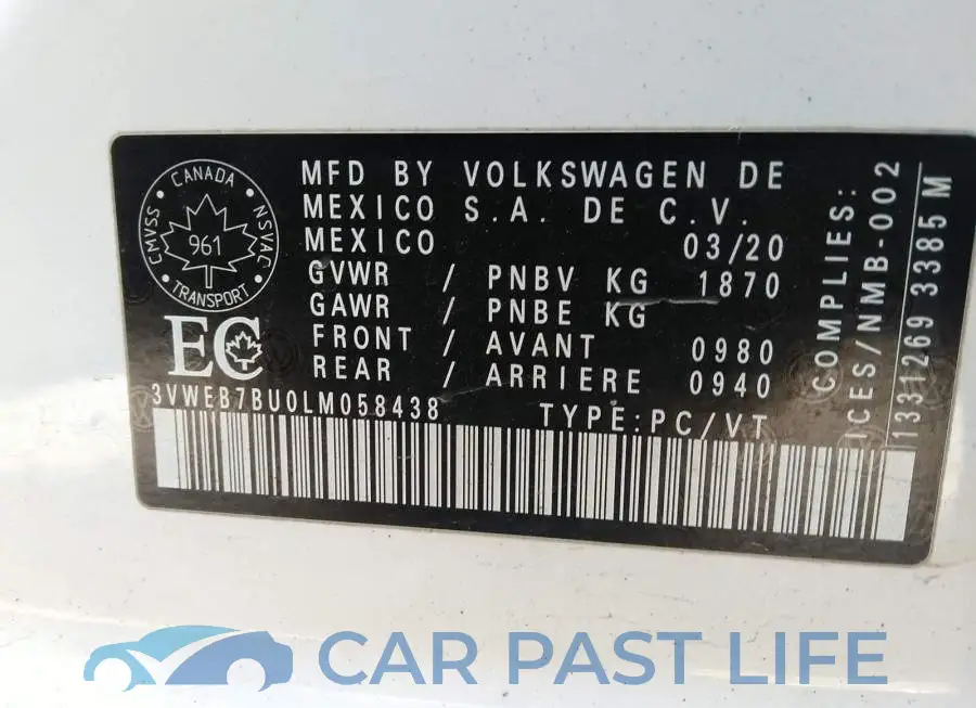 3VWEB7BU0LM058438# 9