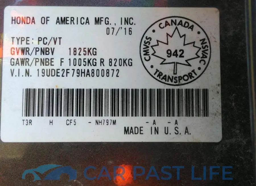19UDE2F79HA800872# 9