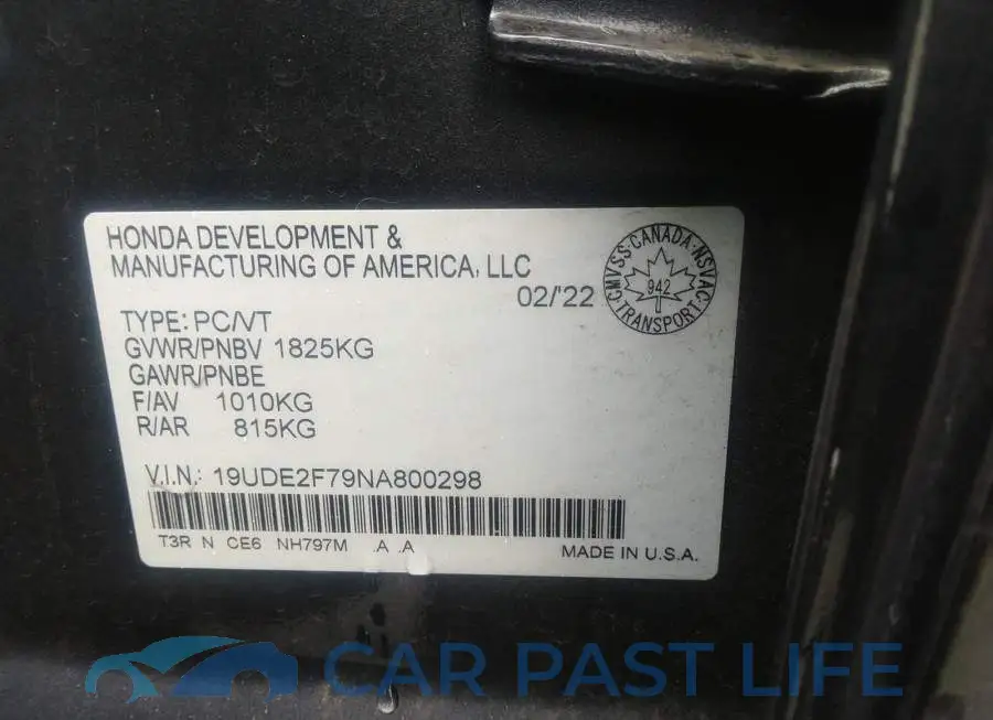 19UDE2F79NA800298# 9