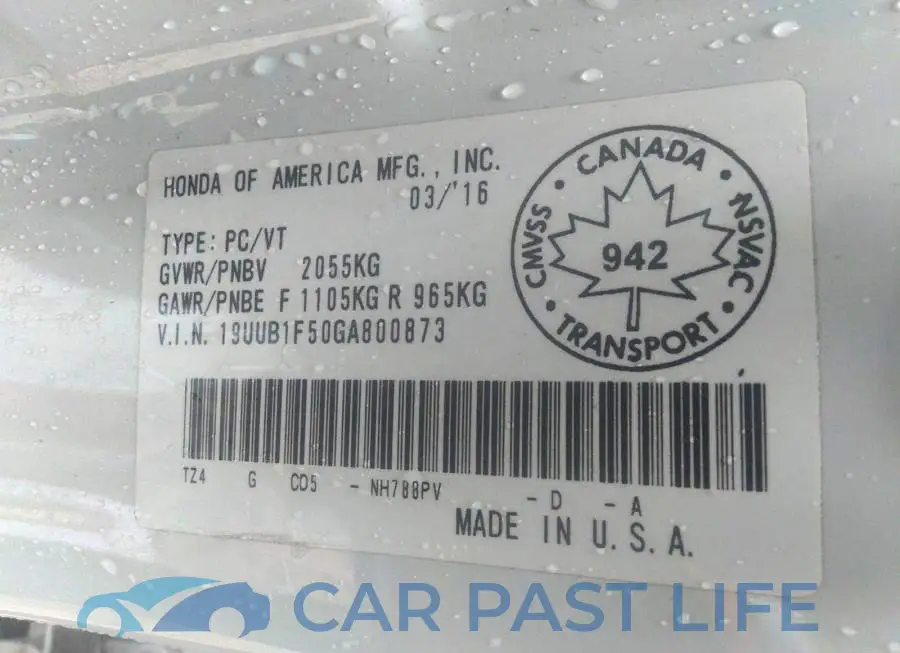 19UUB1F50GA800873# 9