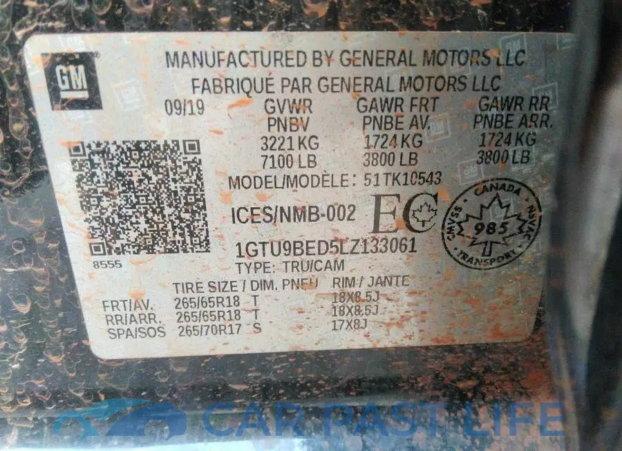 1GTU9BED5LZ133061# 9