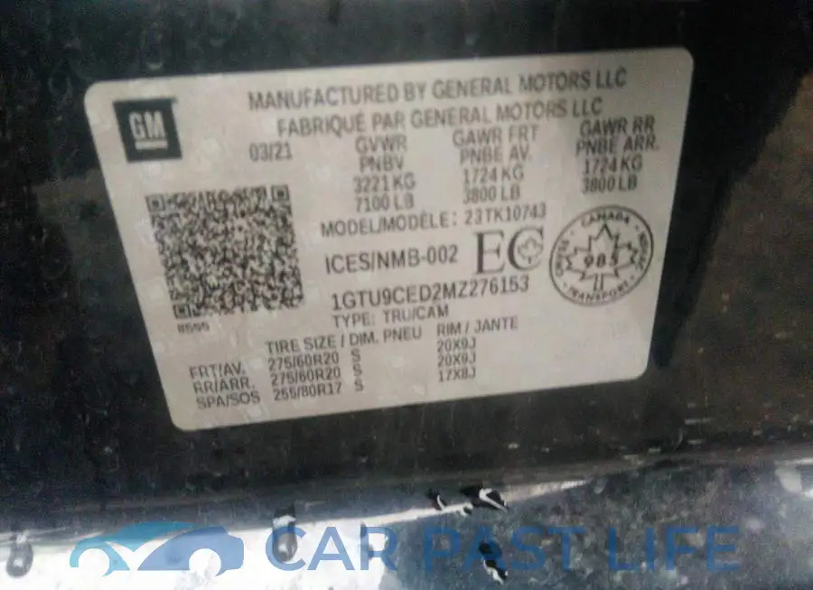 1GTU9CED2MZ276153# 9
