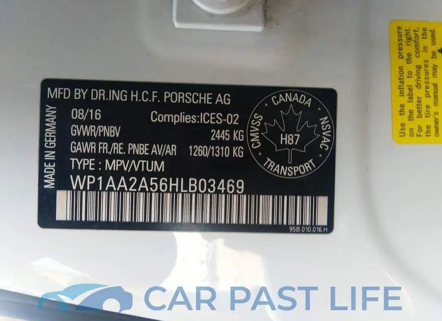 WP1AA2A56HLB03469# 9