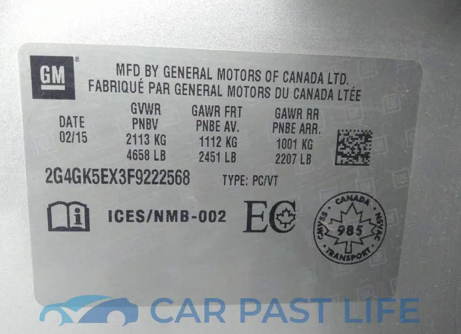 2G4GK5EX3F9222568# 9