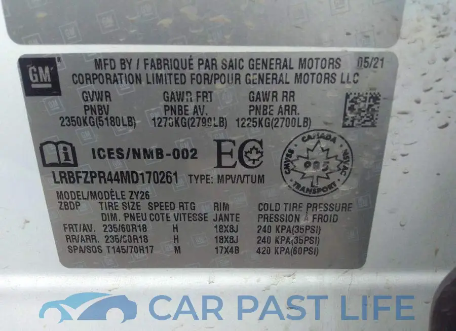 LRBFZPR44MD170261# 9