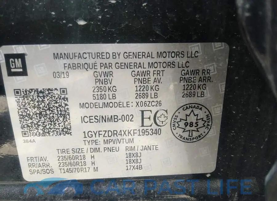 1GYFZDR4XKF195340# 9