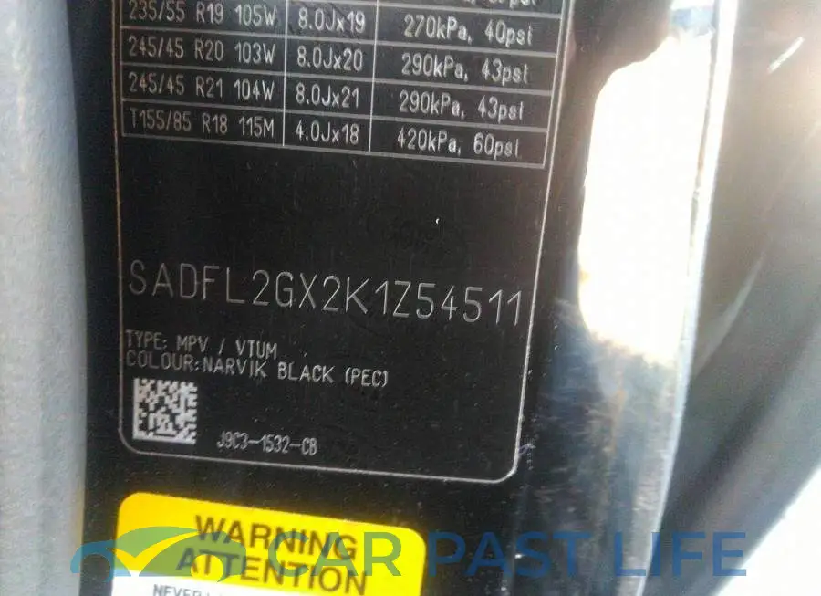SADFL2GX2K1Z54511# 9