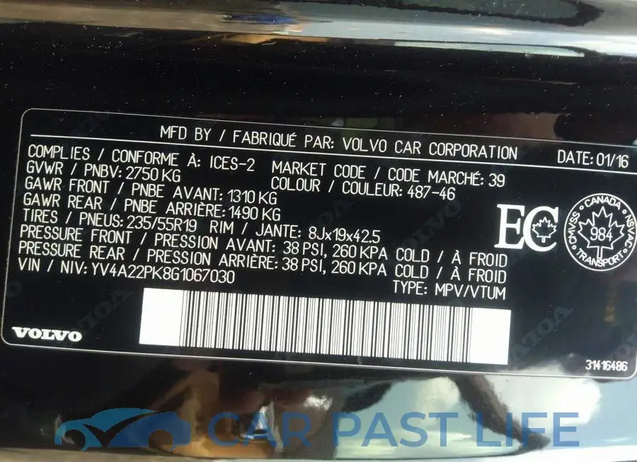 YV4A22PK8G1067030# 9