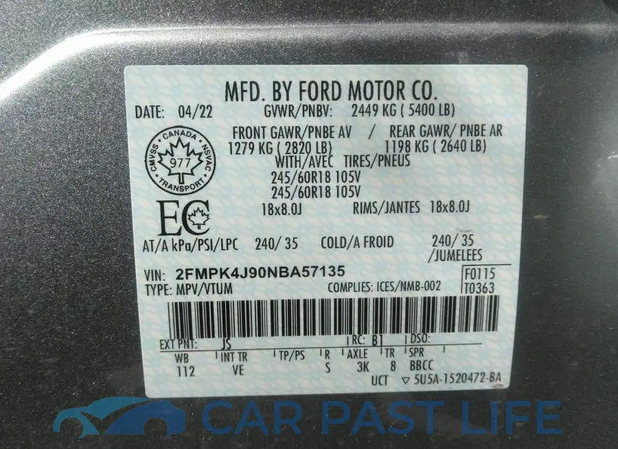 2FMPK4J90NBA57135# 9