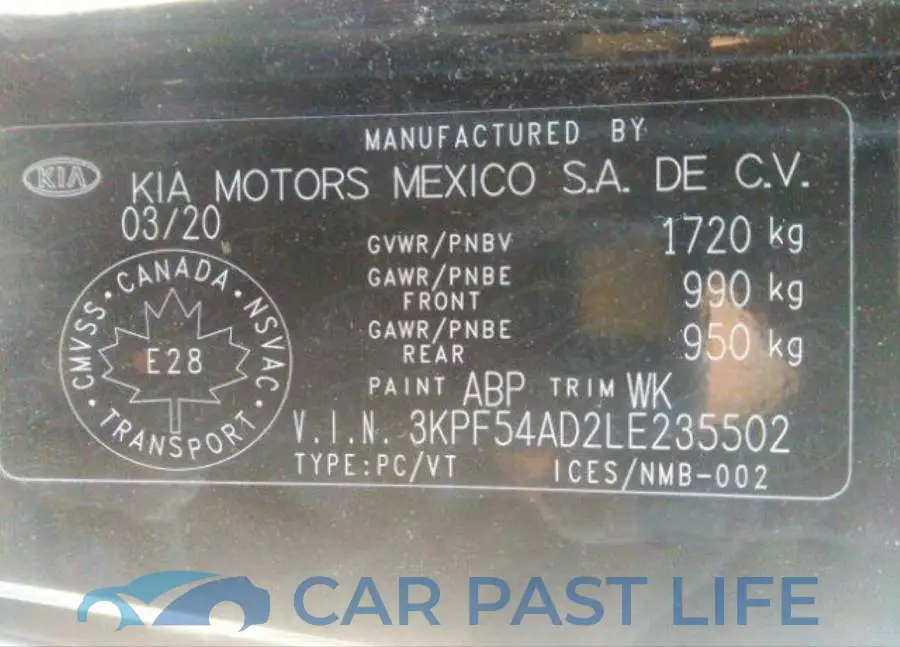 3KPF54AD2LE235502# 10