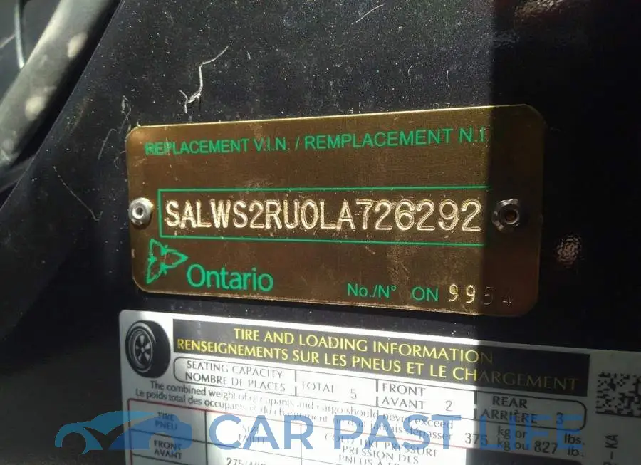 SALWS2RU0LA726292# 9