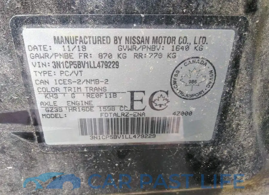 3N1CP5BV1LL479229# 9