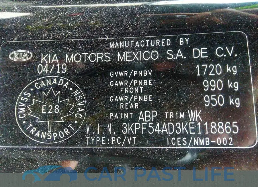 3KPF54AD3KE118865# 9