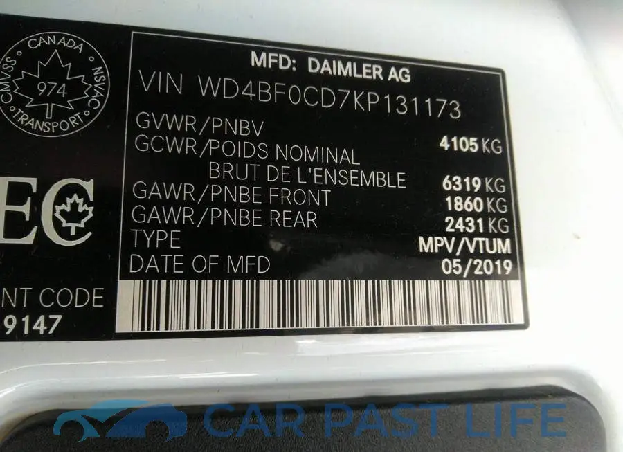 WD4BF0CD7KP131173# 9