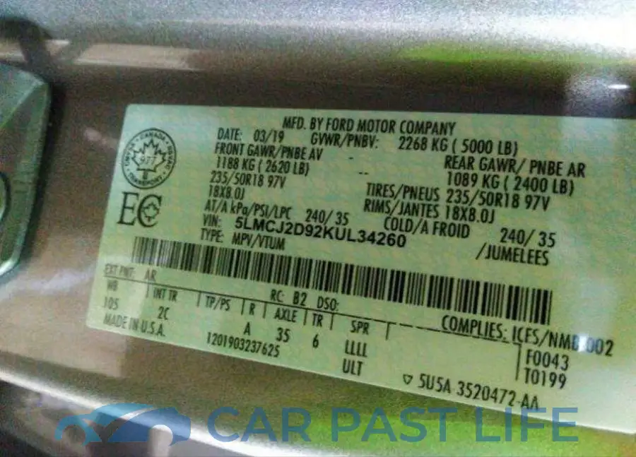 5LMCJ2D92KUL34260# 10