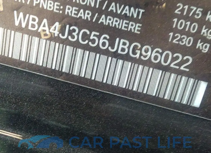 WBA4J3C56JBG96022# 9