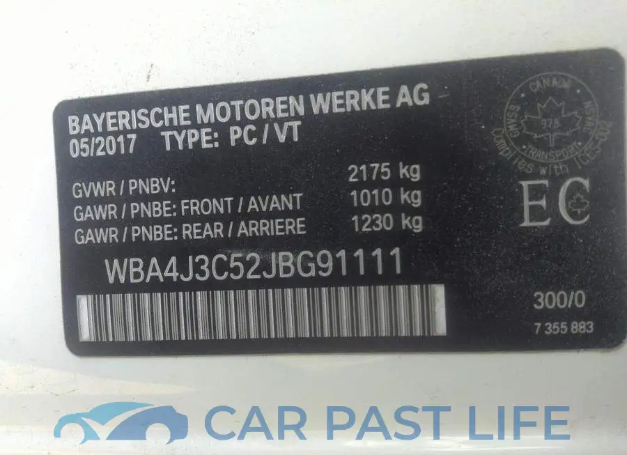 WBA4J3C52JBG91111# 9