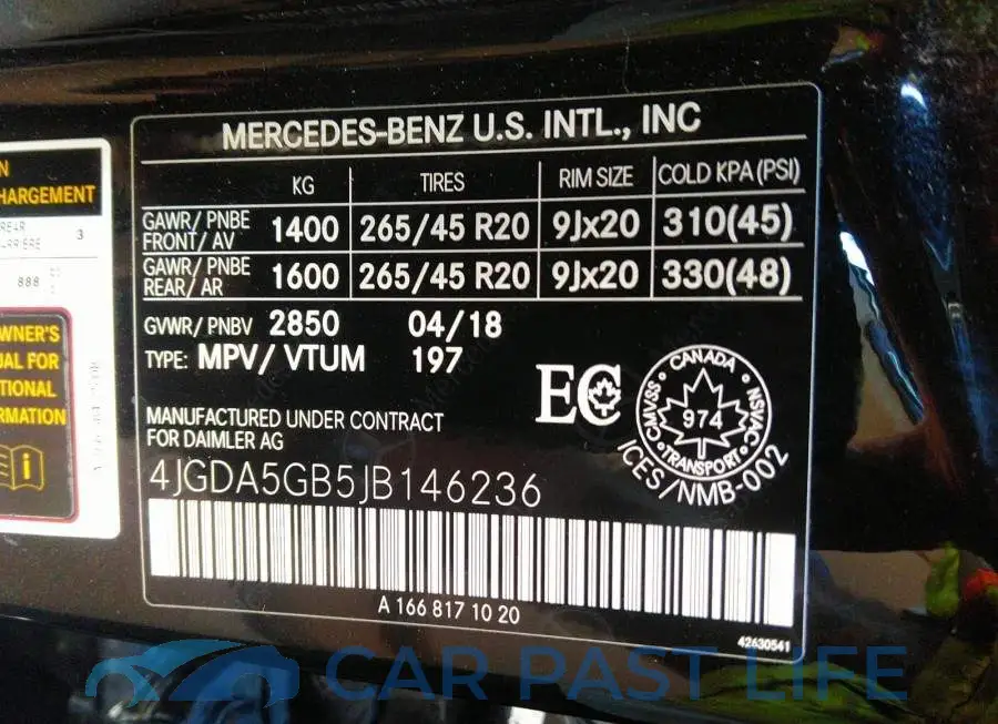 4JGDA5GB5JB146236# 9