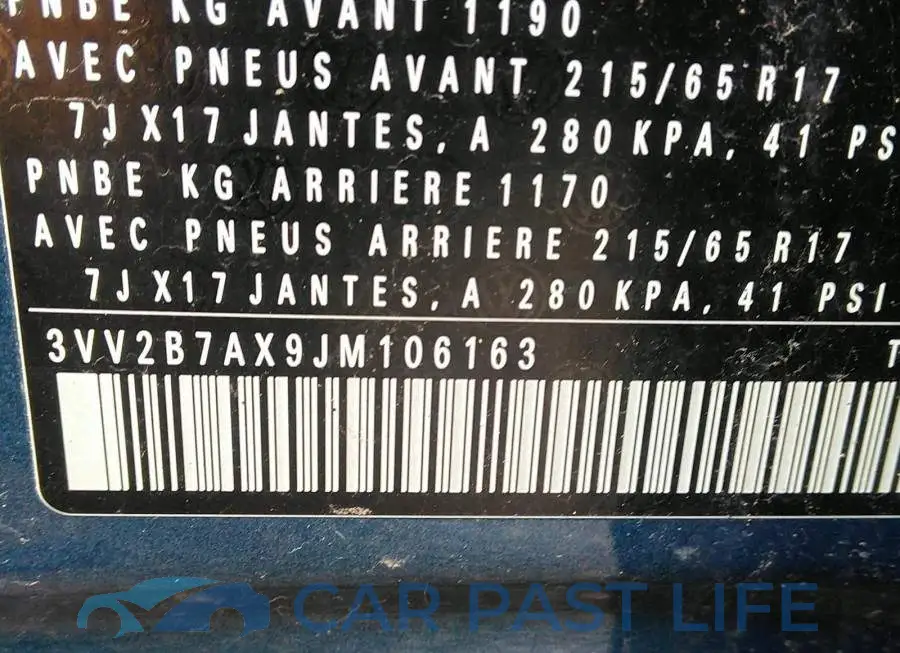 3VV2B7AX9JM106163# 9
