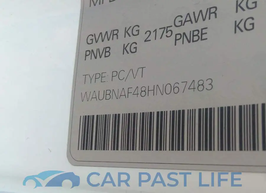 WAUBNAF48HN067483# 9