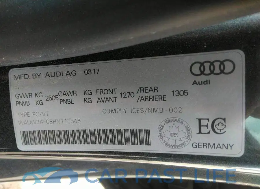 WAUW3AFC8HN115546# 9