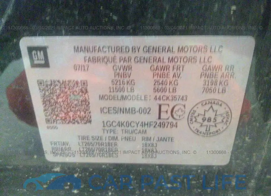 1GC4K0CY4HF249794# 9