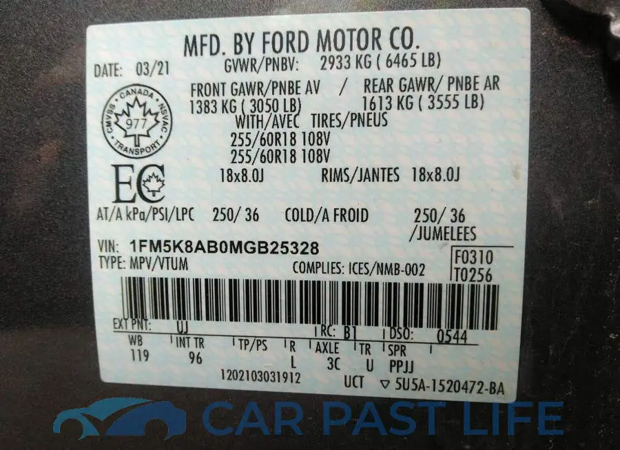 1FM5K8AB0MGB25328# 9