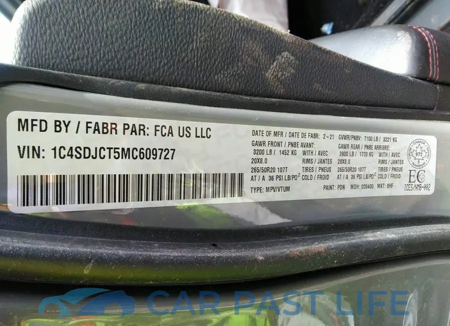 1C4SDJCT5MC609727# 9