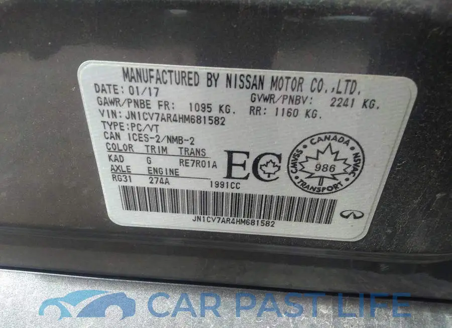 JN1CV7AR4HM681582# 9
