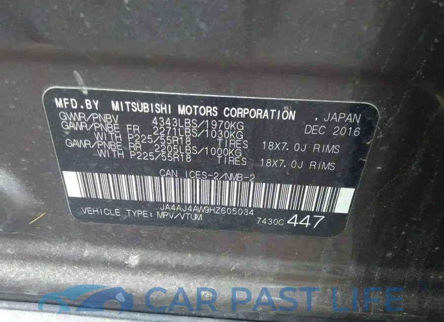 JA4AJ4AW9HZ605034# 9