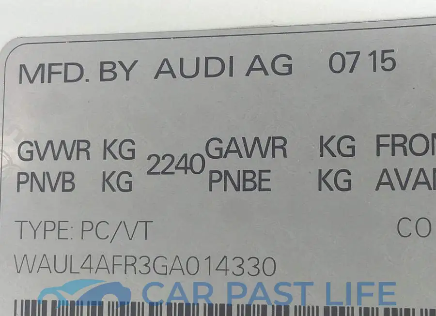 WAUL4AFR3GA014330# 9