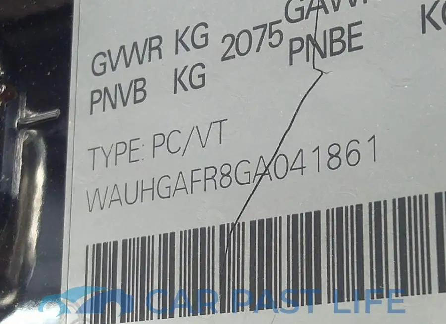 WAUHGAFR8GA041861# 9