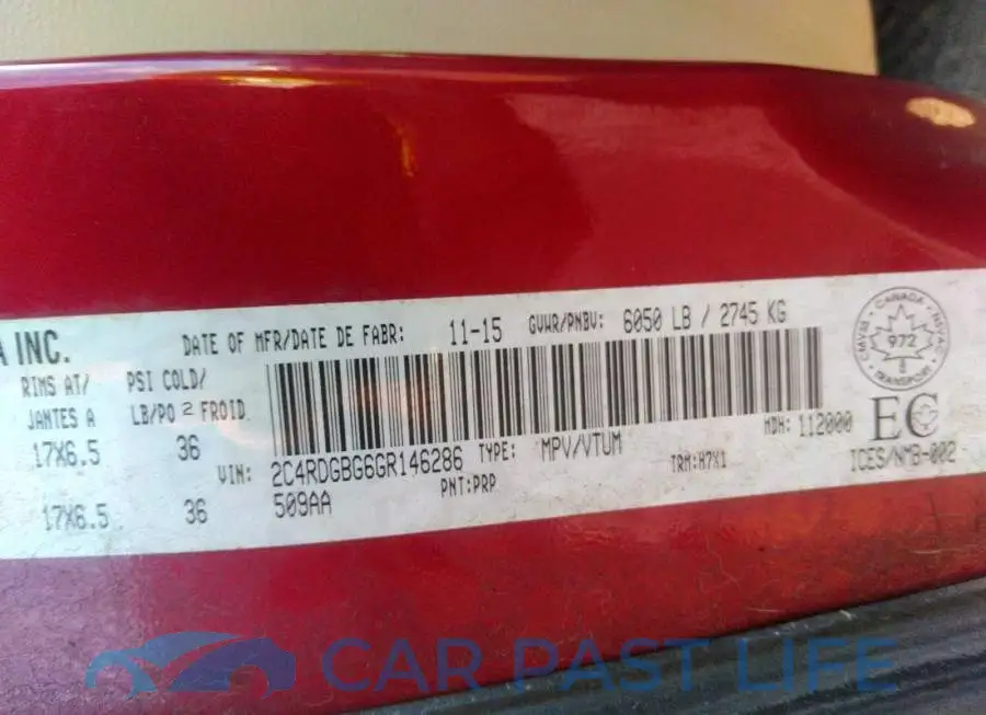 2C4RDGBG6GR146286# 9