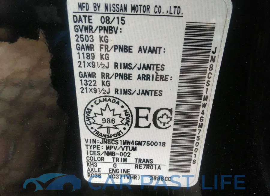 JN8CS1MW4GM750018# 9