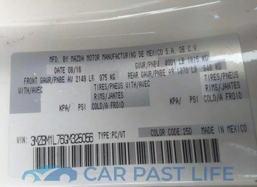 3MZBM1L76GM325056# 9