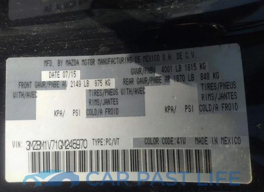 3MZBM1V71GM245970# 9