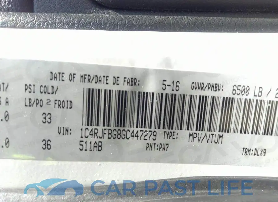 1C4RJFBG8GC447279# 9