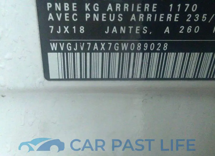 WVGJV7AX7GW089028# 9