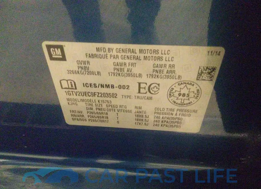 1GTV2UEC9FZ203502# 9