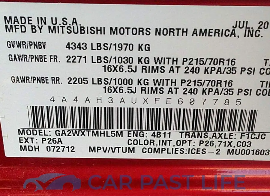 4A4AH3AUXFE607785# 9