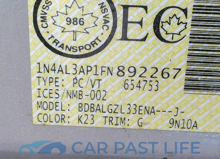 1N4AL3AP1FN892267# 9