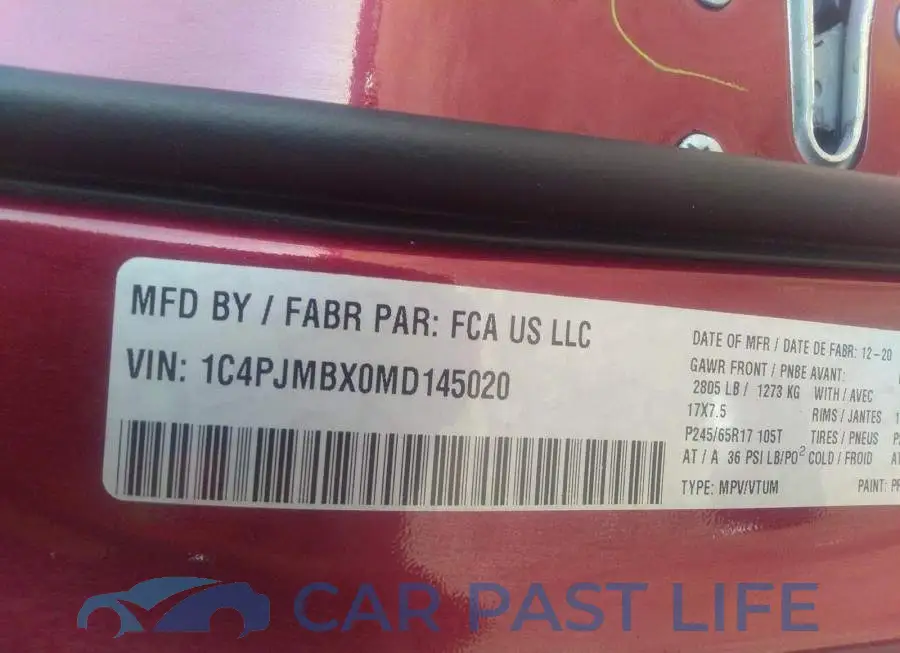 1C4PJMBX0MD145020# 9