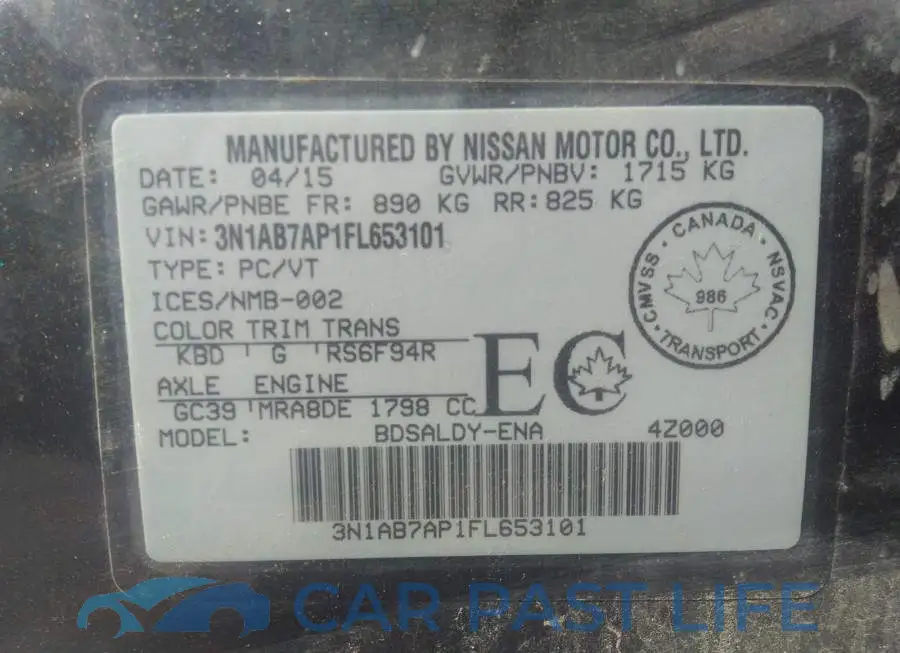 3N1AB7AP1FL653101# 9